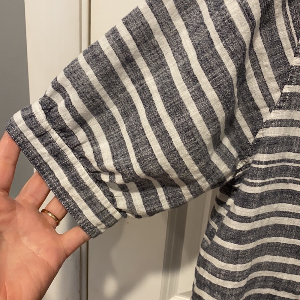 J Crew Striped Oversized 100% Cotton Blouse - Picture 7 of 16